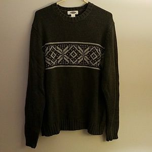 Men's two-tone gray crewneck sweater size large